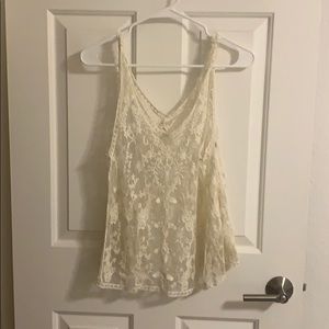 Sheer lace tank top